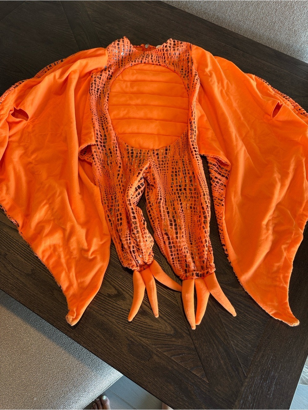 Pottery Barn Kids Bright Orange Dinosaur Pterodactyl Costume with Lights - Picture 15 of 15